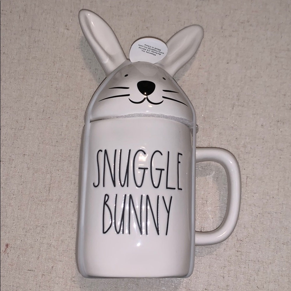 Rae Dunn Snuggle Bunny Mug with Topper